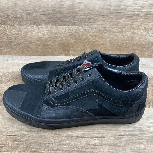 Vans Era Patchwork Mono Black Sneakers Snakeskin Croc Ostrich Suede Mens 12 NEW - Picture 4 of 10